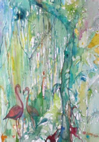 Loving Flamingos in the Park