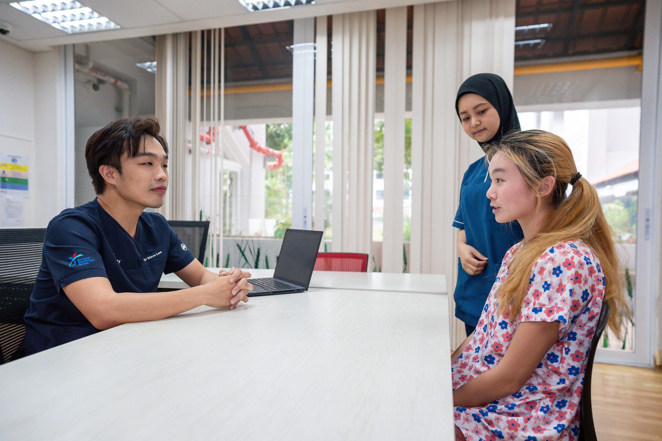Adult receiving mental health support