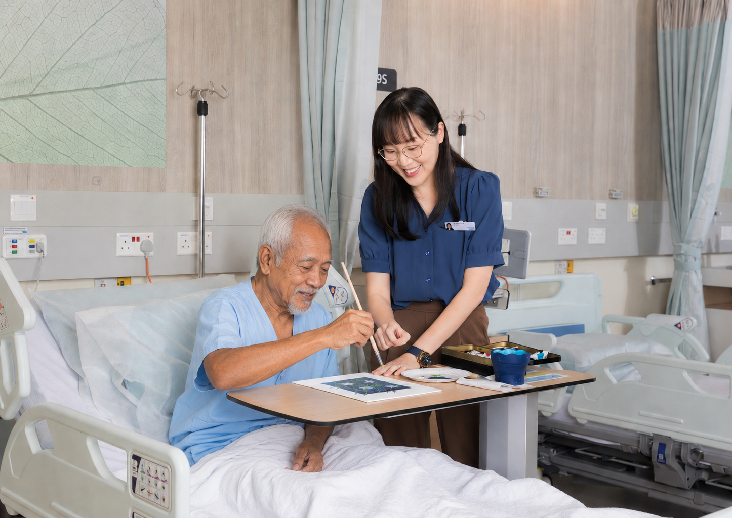 Art therapist with patient-edited